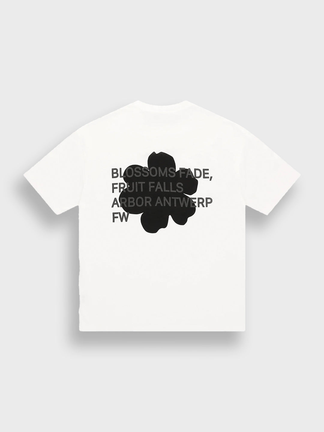 Arbor Antwerp Black Blossoms T-Shirt White - packshot achterkant