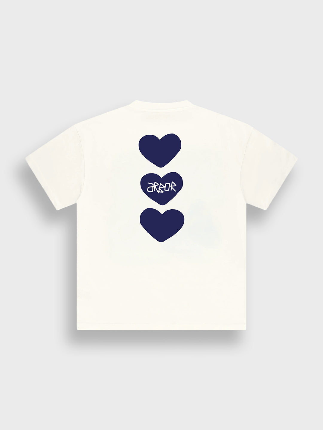 Arbor Antwerp Triple Hearts T-Shirt Off-White/Blue - achterkant