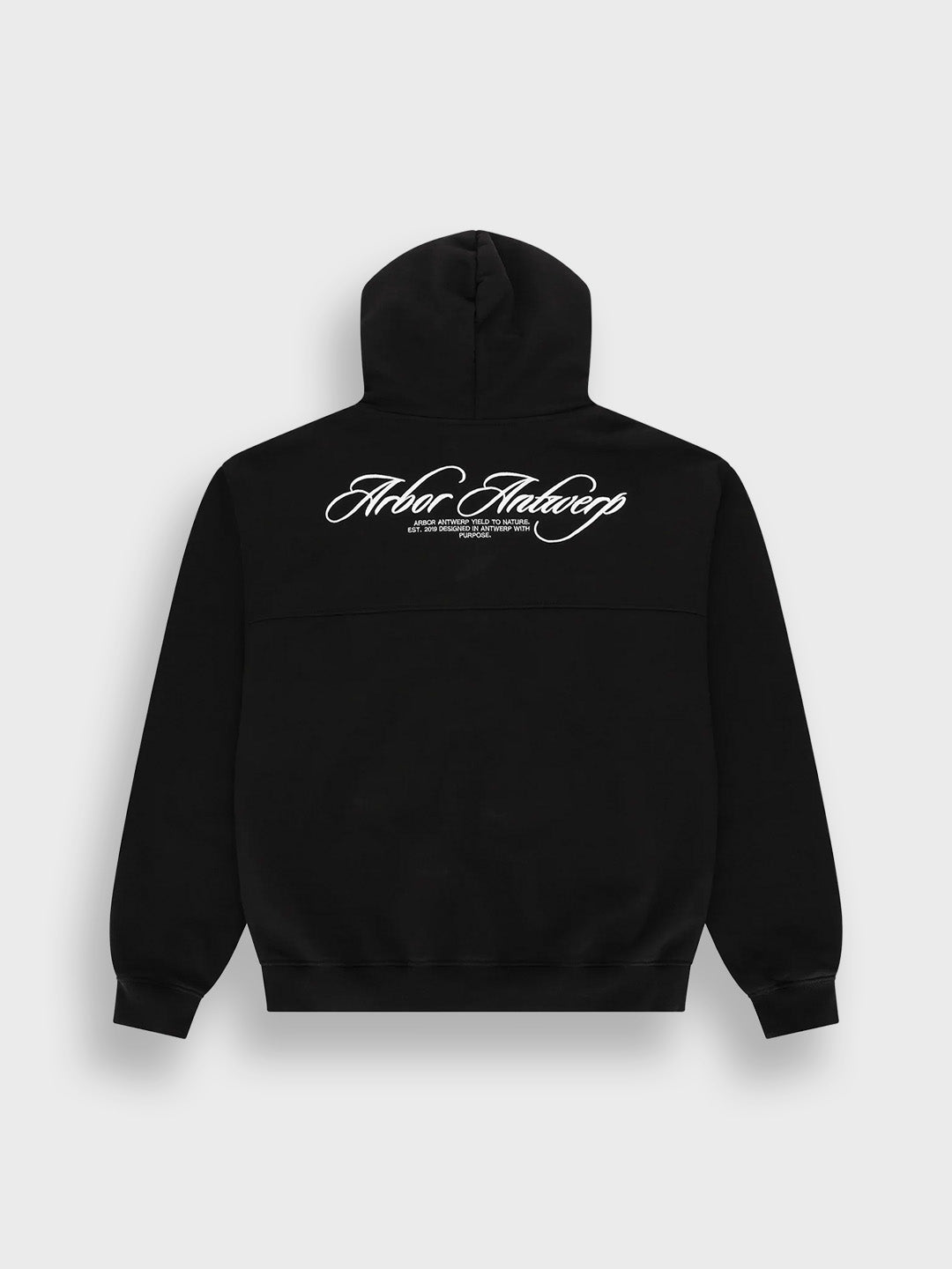 Arbor Antwerp Cursive Zip Hoodie Black - productfoto achterkant