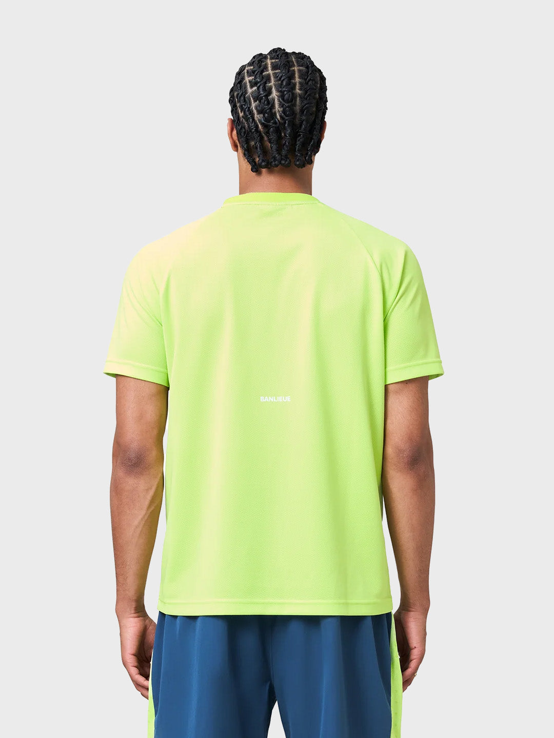 Banlieue t-shirt lime – achterkant met subtiele branding