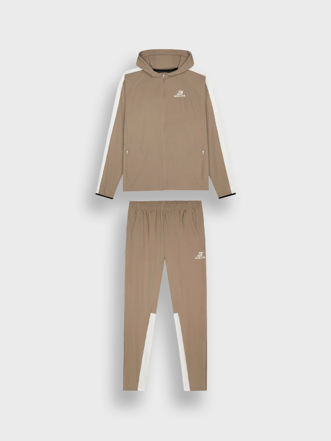 Banlieue Performance Tracksuit Taupe - voorkant