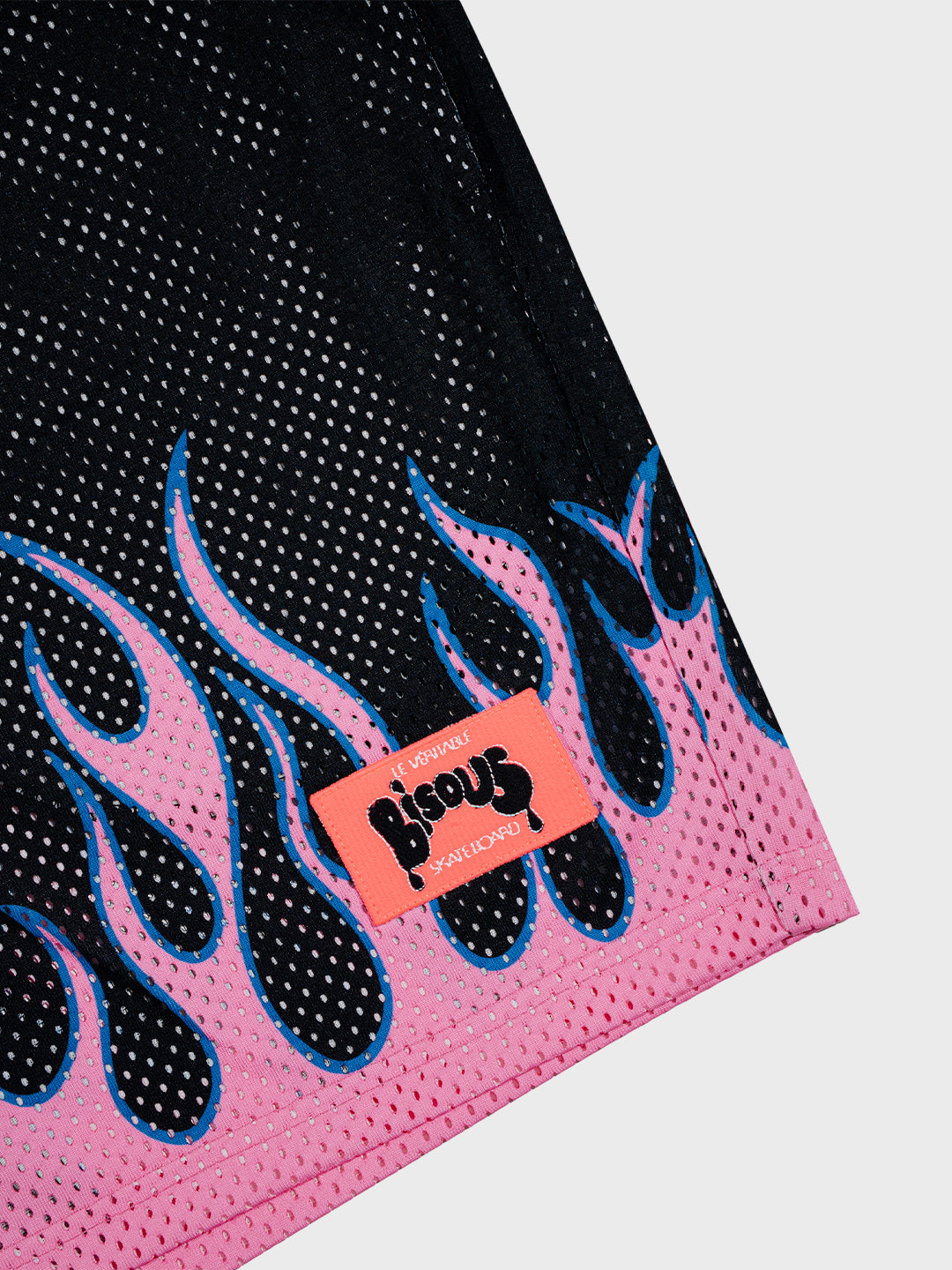 bisous skateboards mesh shorts - flame print - Reloadstore