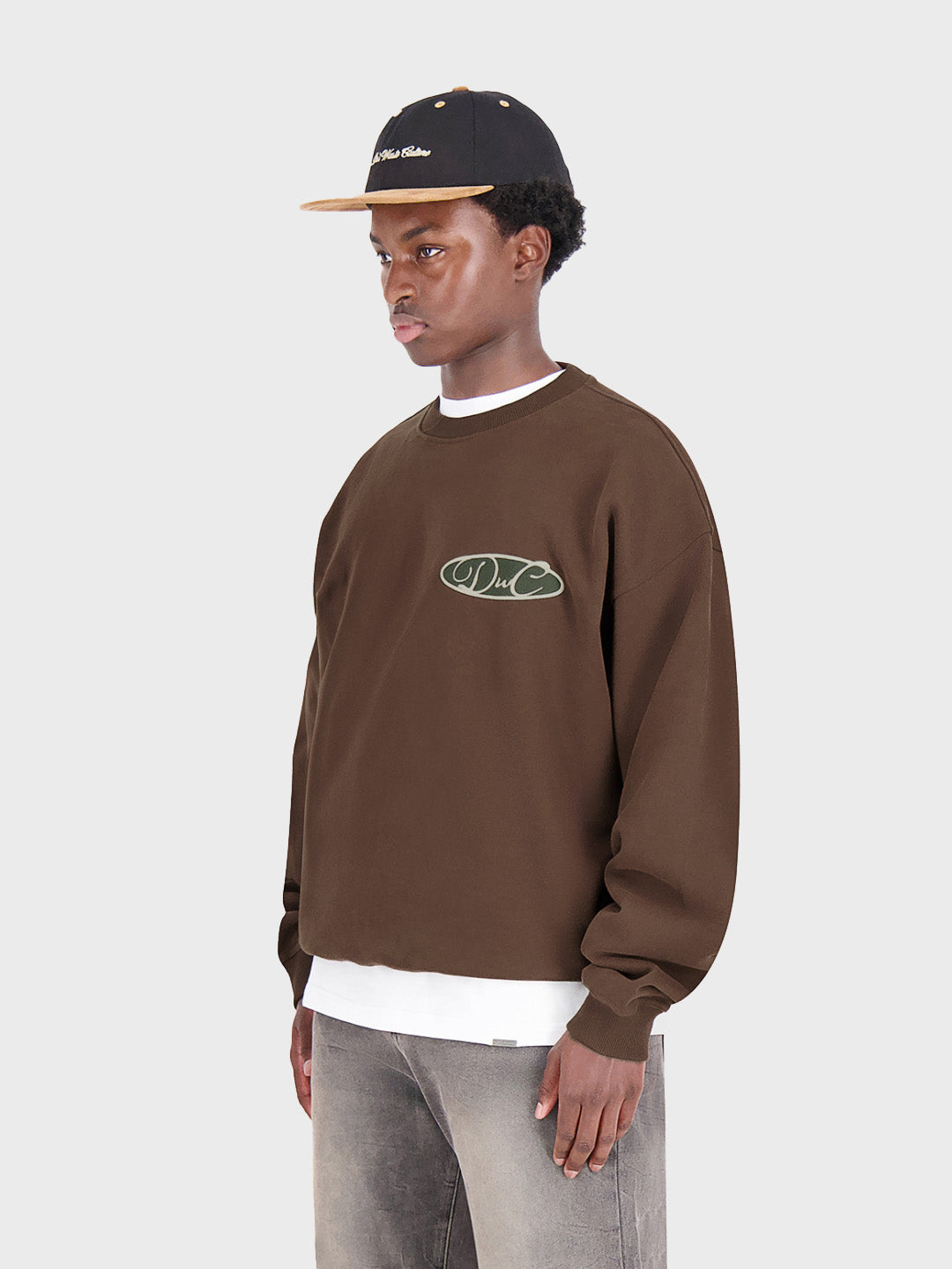 Don't Waste Culture Crewneck Sweater Brown