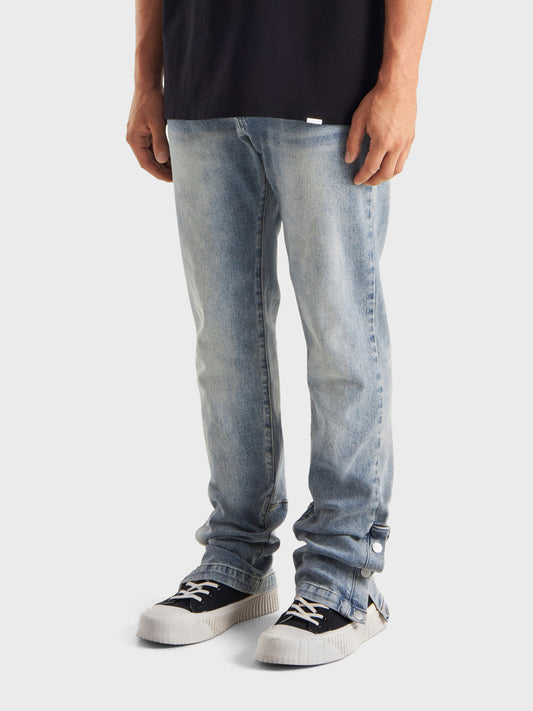 don't waste culture cirino straight fit jeans with buttons