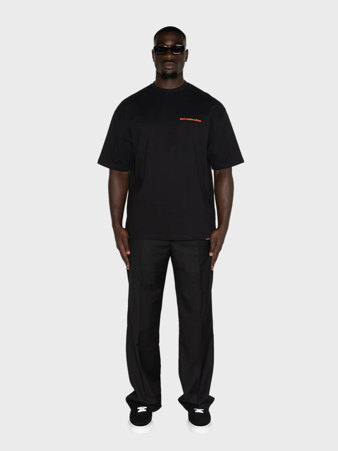 don't waste culture oversized t-shirt black