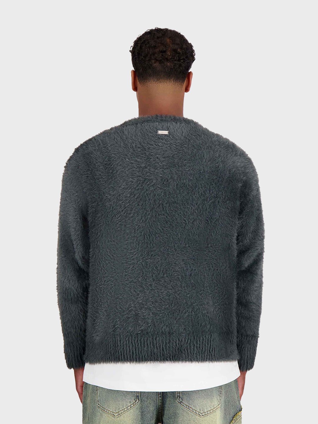 Don’t Waste Culture Emrys Knitted Sweater Dark Blue – achterkant