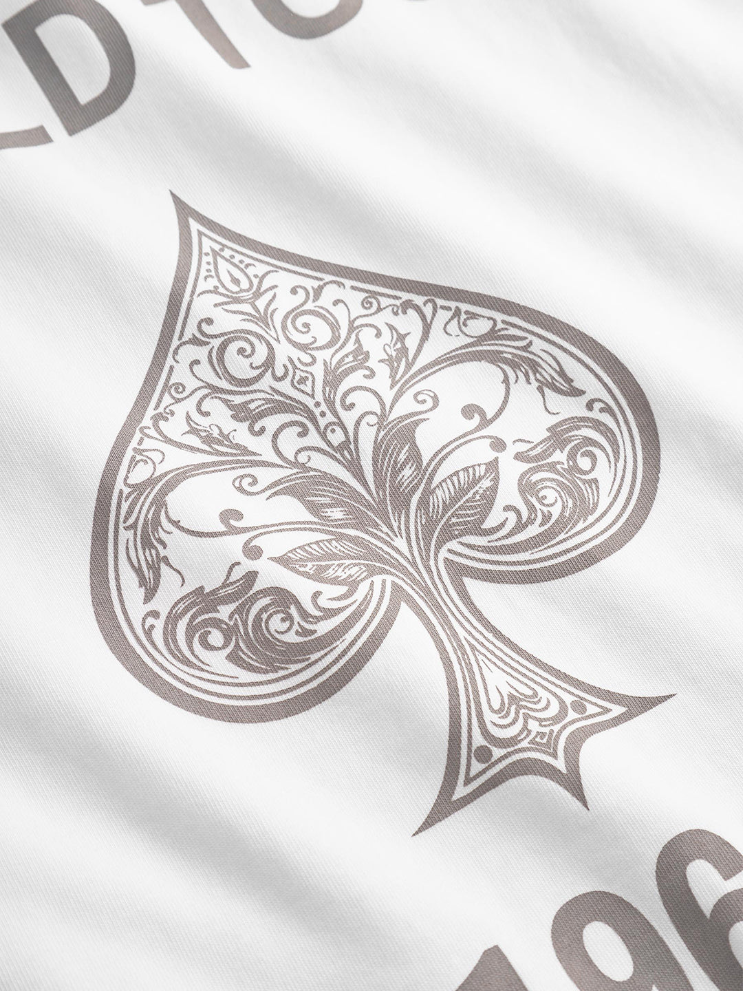 Detail van de rugprint op het Don't Waste Culture Javari T-shirt in off-white