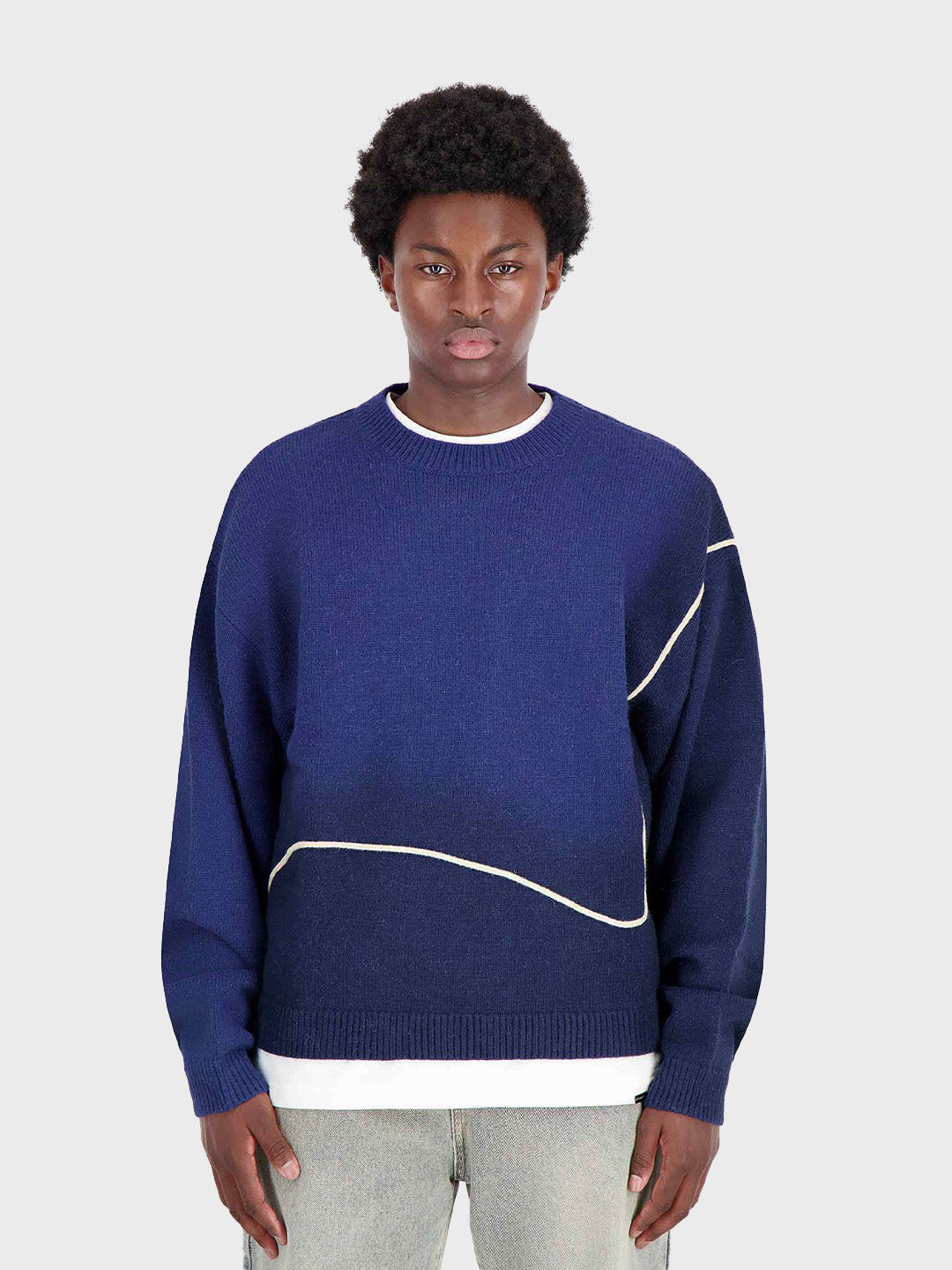 Don't Waste Culture Knitted Sweater Blue
