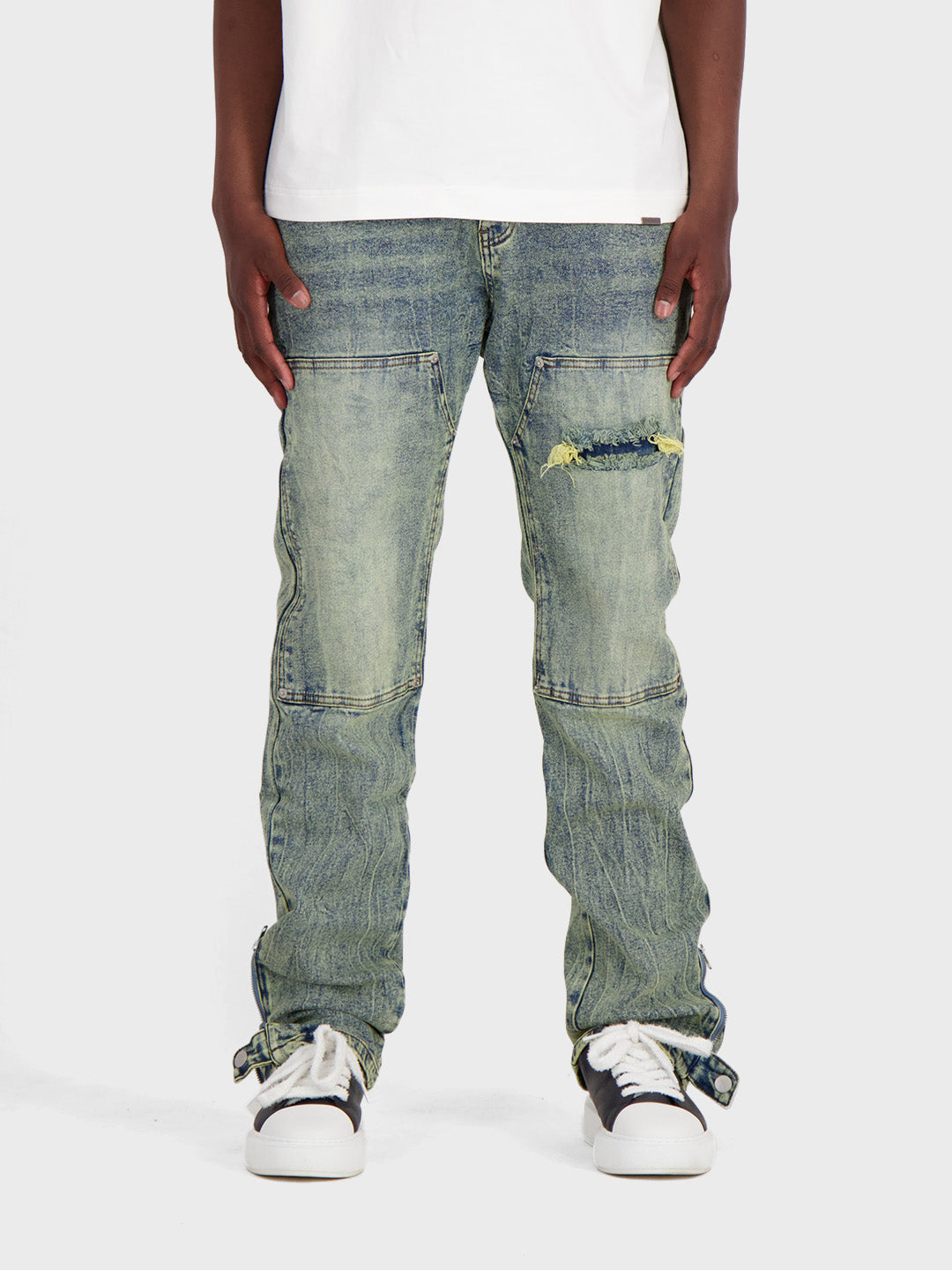 Don't Waste Culture Luciana Jeans - spijkerbroek met knievlakken en ritsen - voorkant