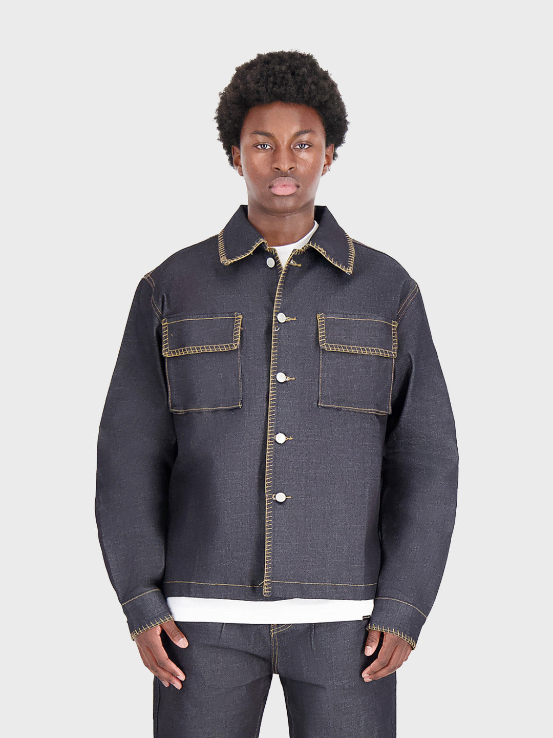 Don't Waste Culture Raw Denim overshirt - voorkant