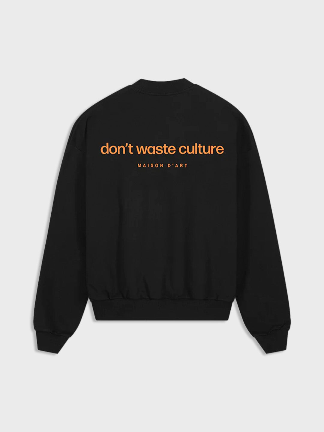 don't waste culture oversized crewneck sweater black
