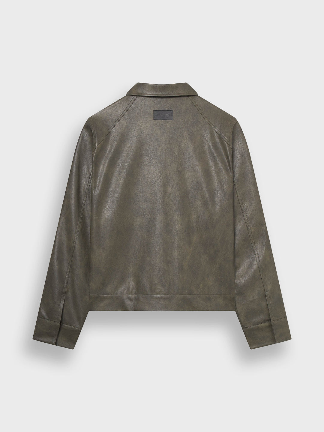 Achterkant van de groene DWC Nerith jacket met cropped fit