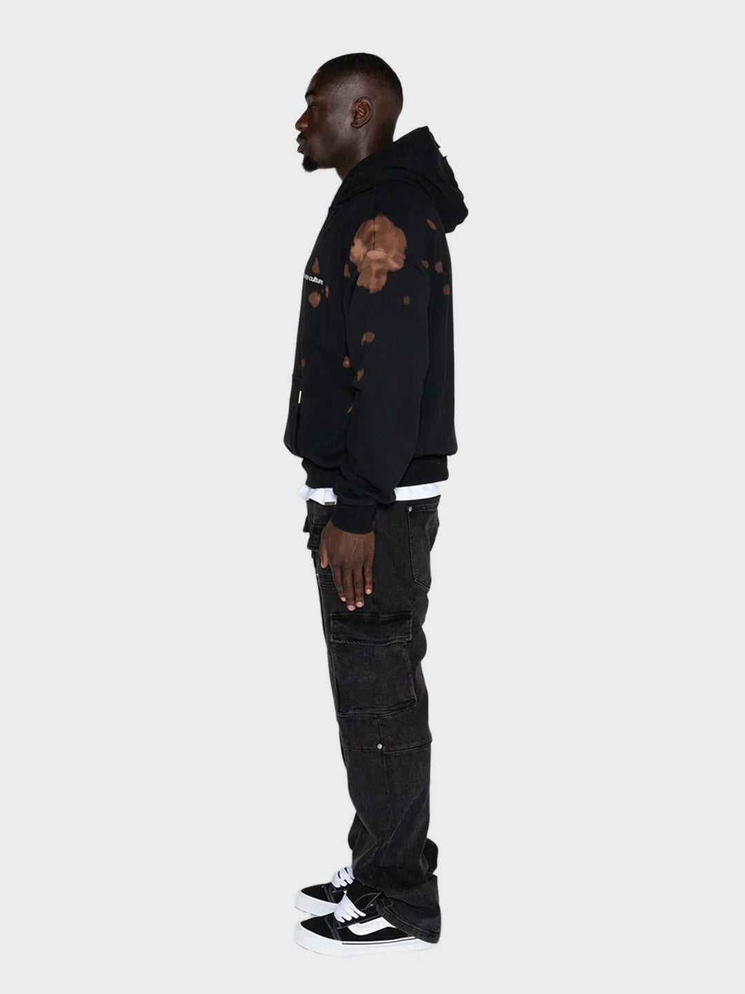 hoodie zwart bleekvlekken