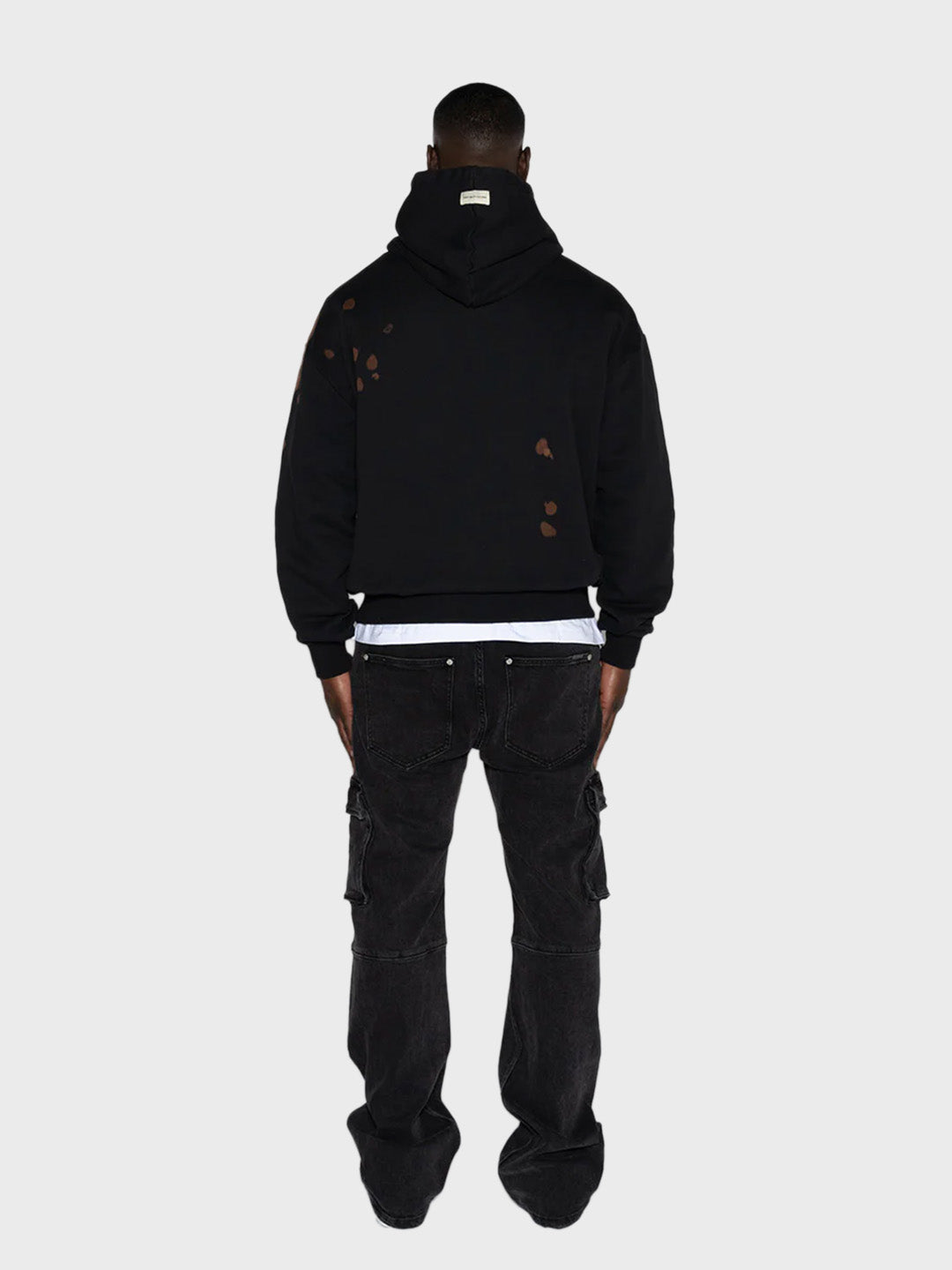 hoodie zwart bleekvlekken