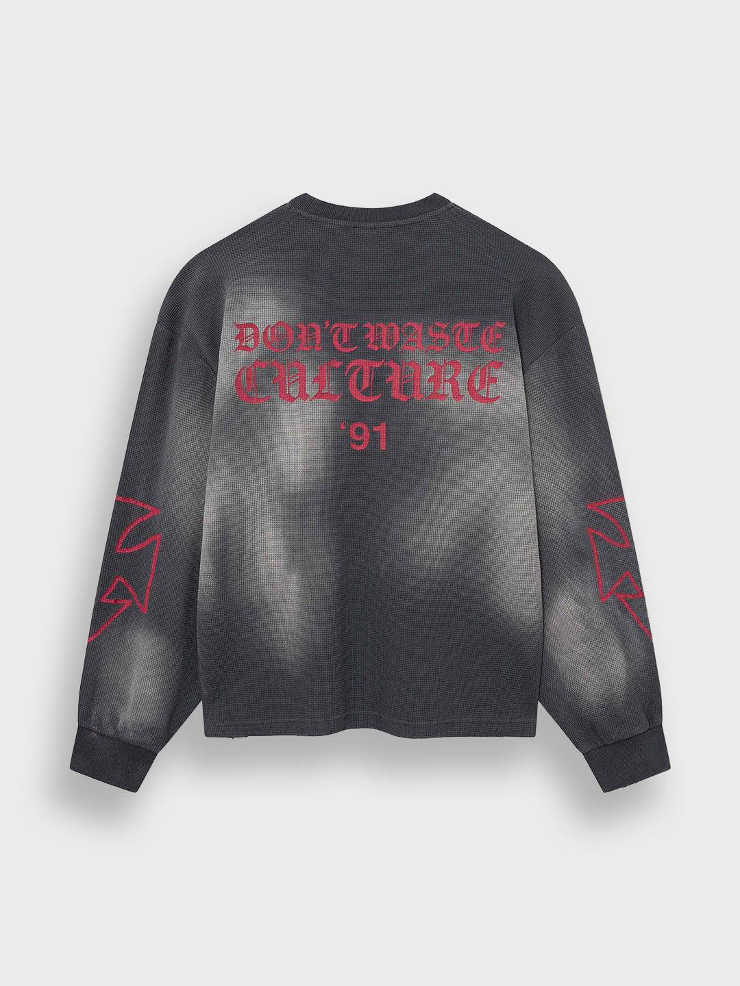Don't Waste Culture Romiya Longsleeve Dark Grey – achterkant productfoto