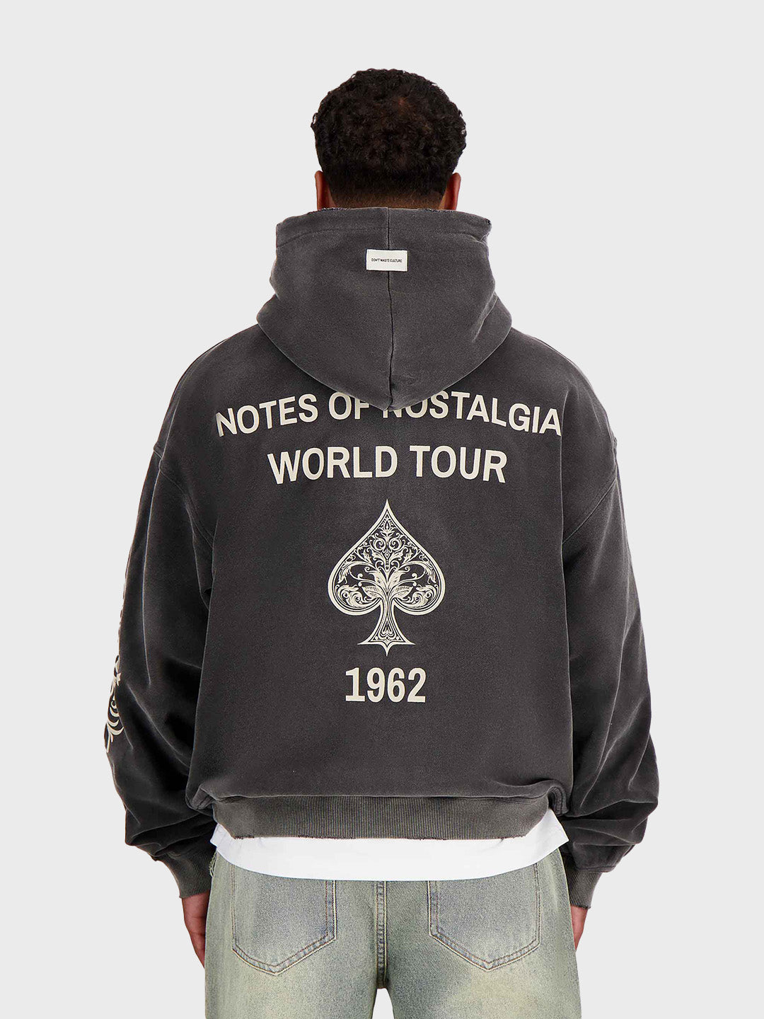 Don't Waste Culture Yulani Hoodie in Washed Grey - achterkant