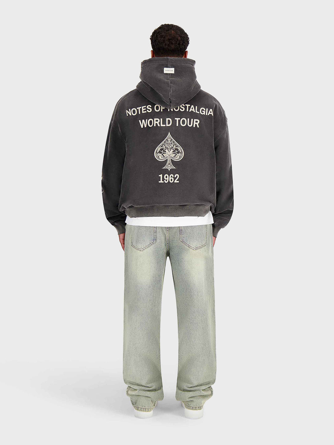 Don't Waste Culture Yulani Hoodie in Washed Grey - hoodie met graphic op de rug