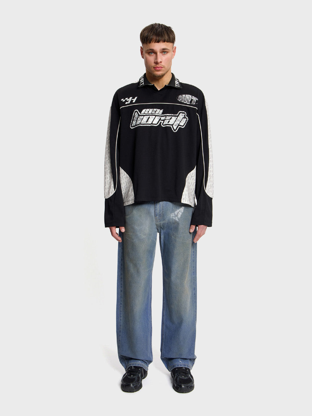 Horati Racing Longsleeve Polo Black - outfit