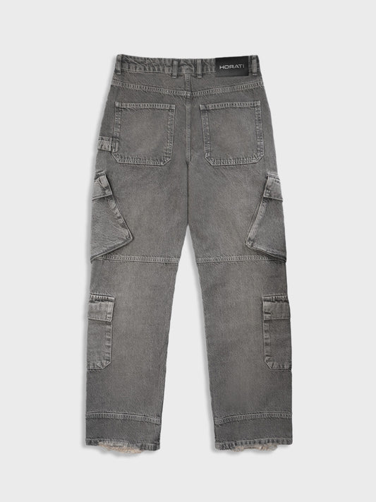 Horati Washed Cargo Jeans | Fog Grey