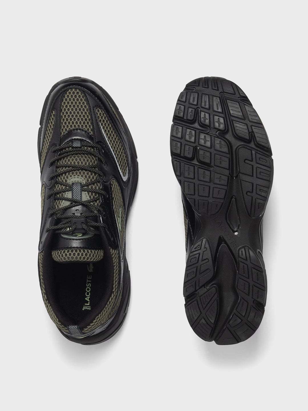 Bovenaanzicht en profielzool van de Lacoste Storm 96 schoenen