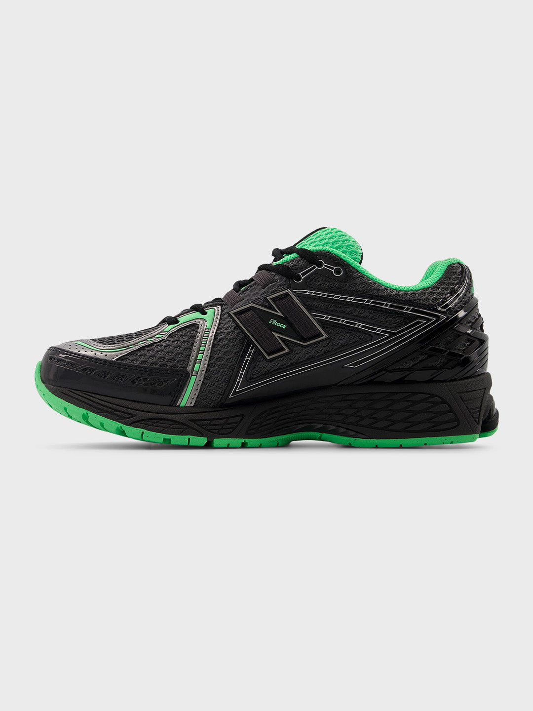New Balance 1906R sneakers binnenkant in Dark Silver en Lime Leaf