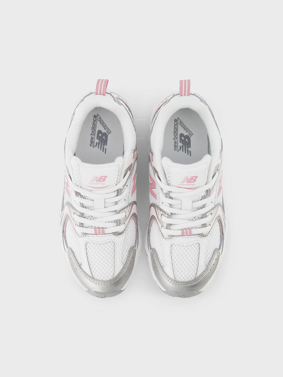 Bovenaanzicht van de New Balance 530 kids sneakers met elastische veters