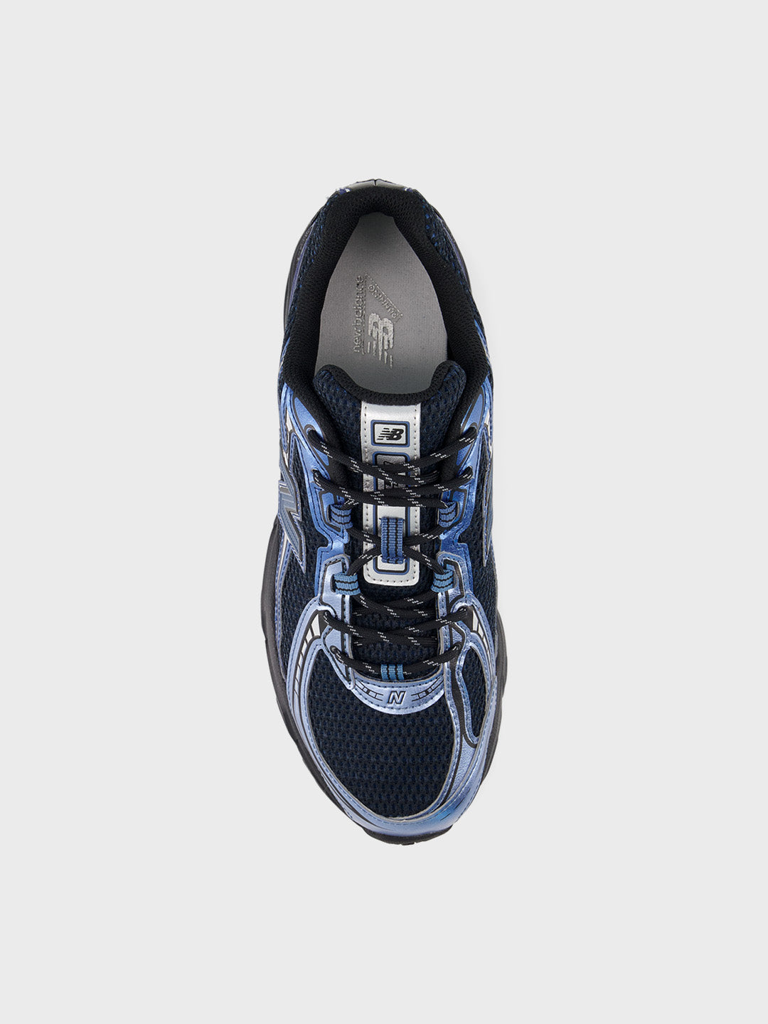 Bovenaanzicht van de New Balance 740 sneakers in Shoreline Blue