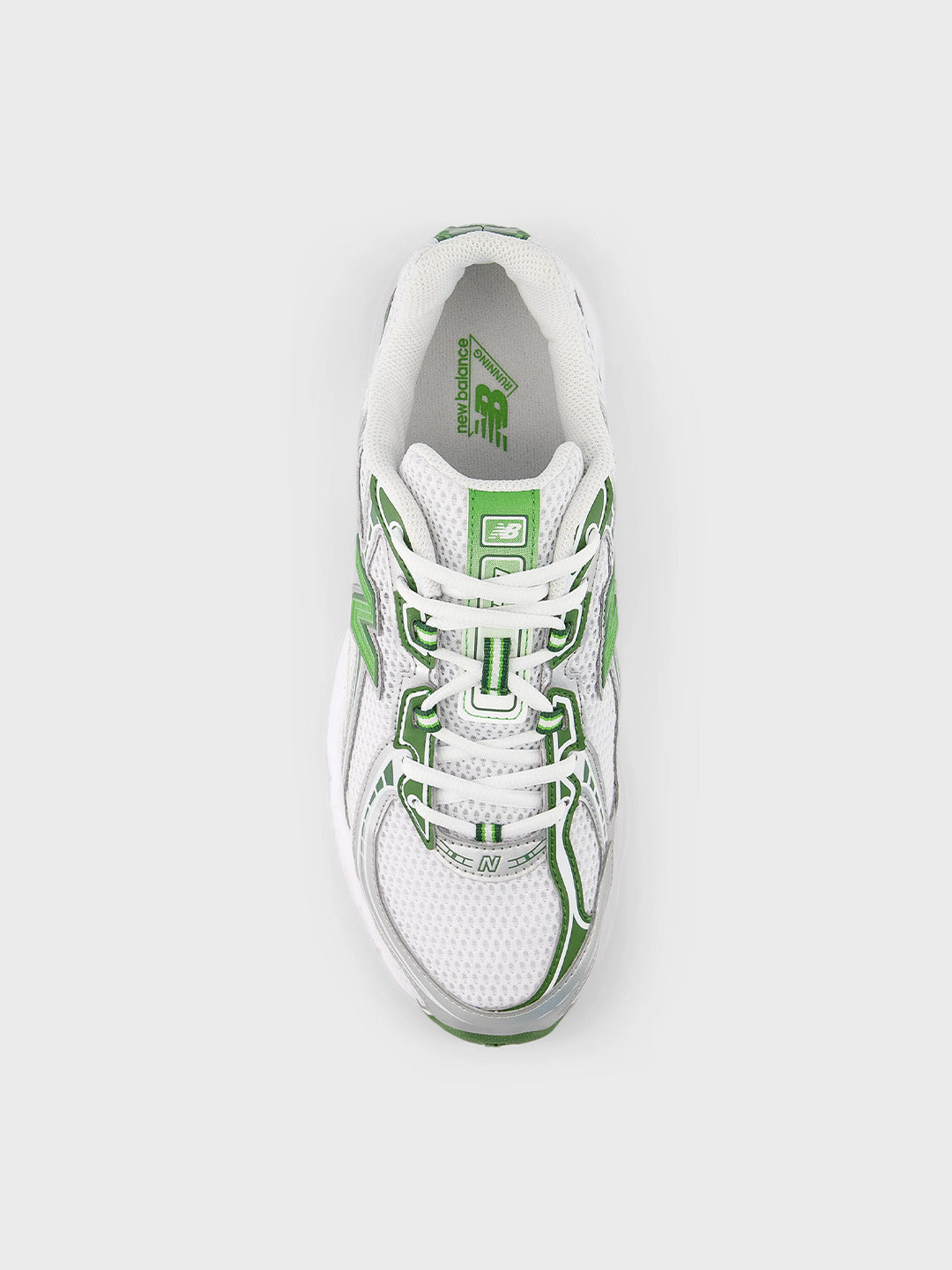 New Balance 740 Sneakers White Alpine Green bovenaanzicht