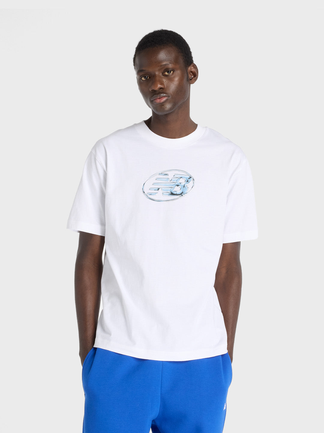 New Balance Chrome NB T-Shirt wit - vooraanzicht
