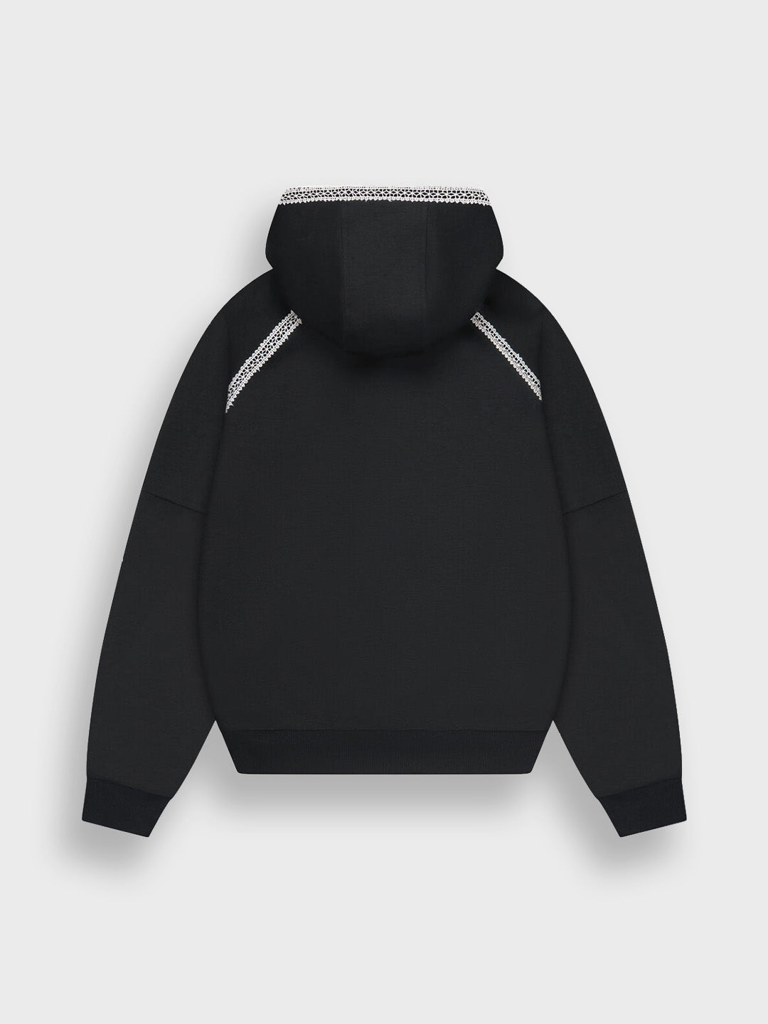 Off The Pitch Adorment Zip Hoodie Black - achterkant