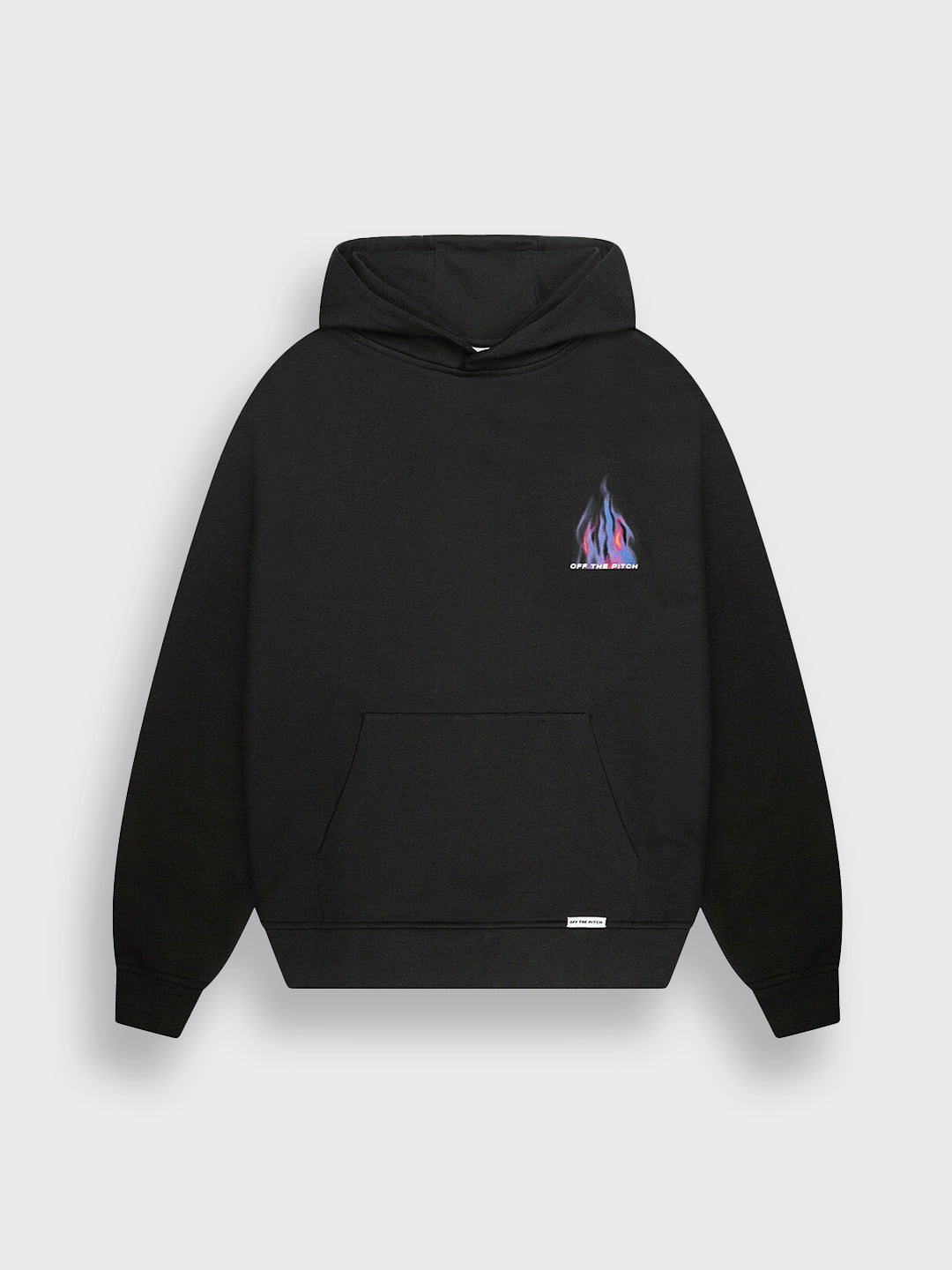 Off The Pitch Burning Flower Hoodie Black voorkant