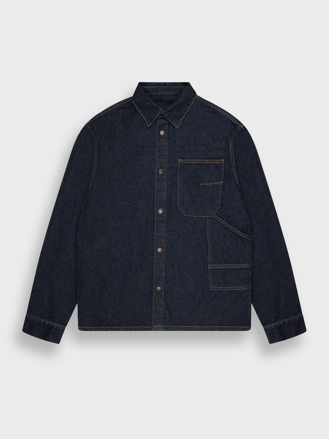 Productfoto voorkant Off The Pitch Double Face Denim Shirt – studio shot