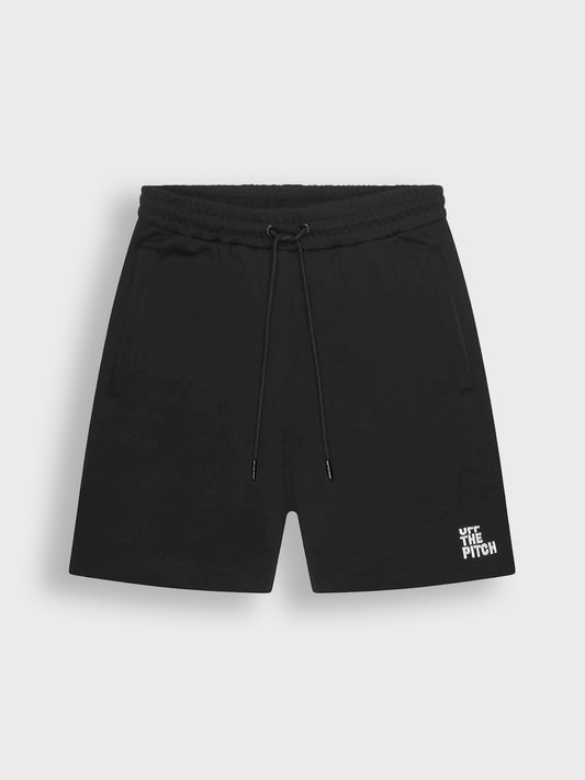 Zwarte Off The Pitch Fullstop Shorts – productfoto voorkant