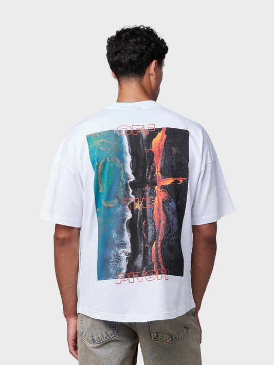 Off The Pitch Lava T-Shirt | White