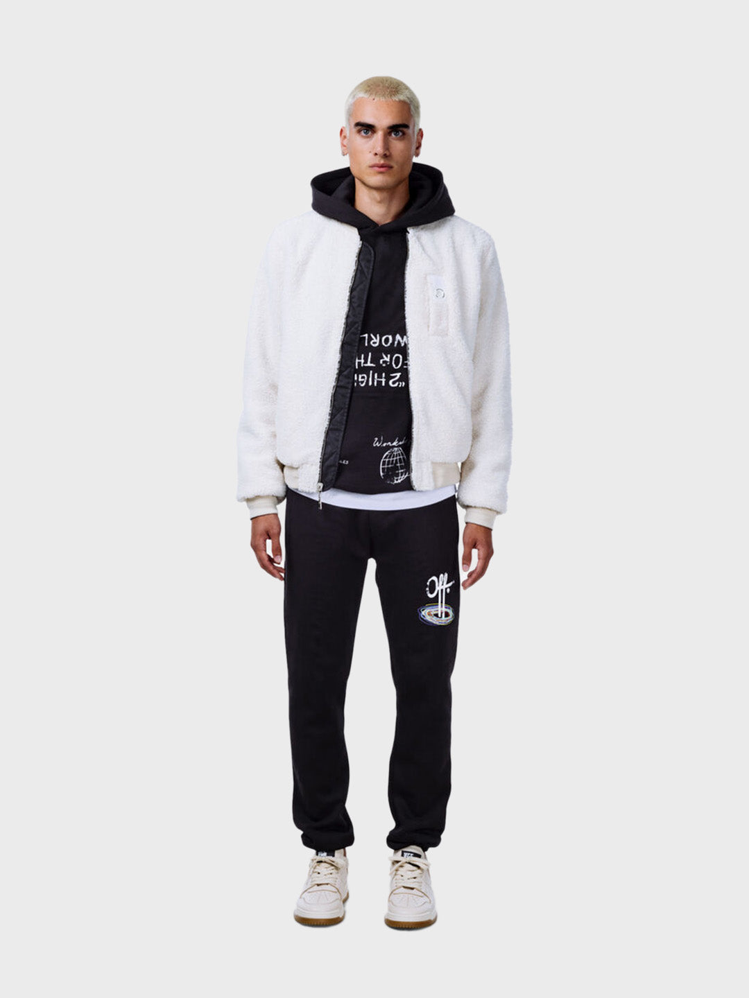 Off The Pitch Reversible Bomber Jacket | Black/Beige