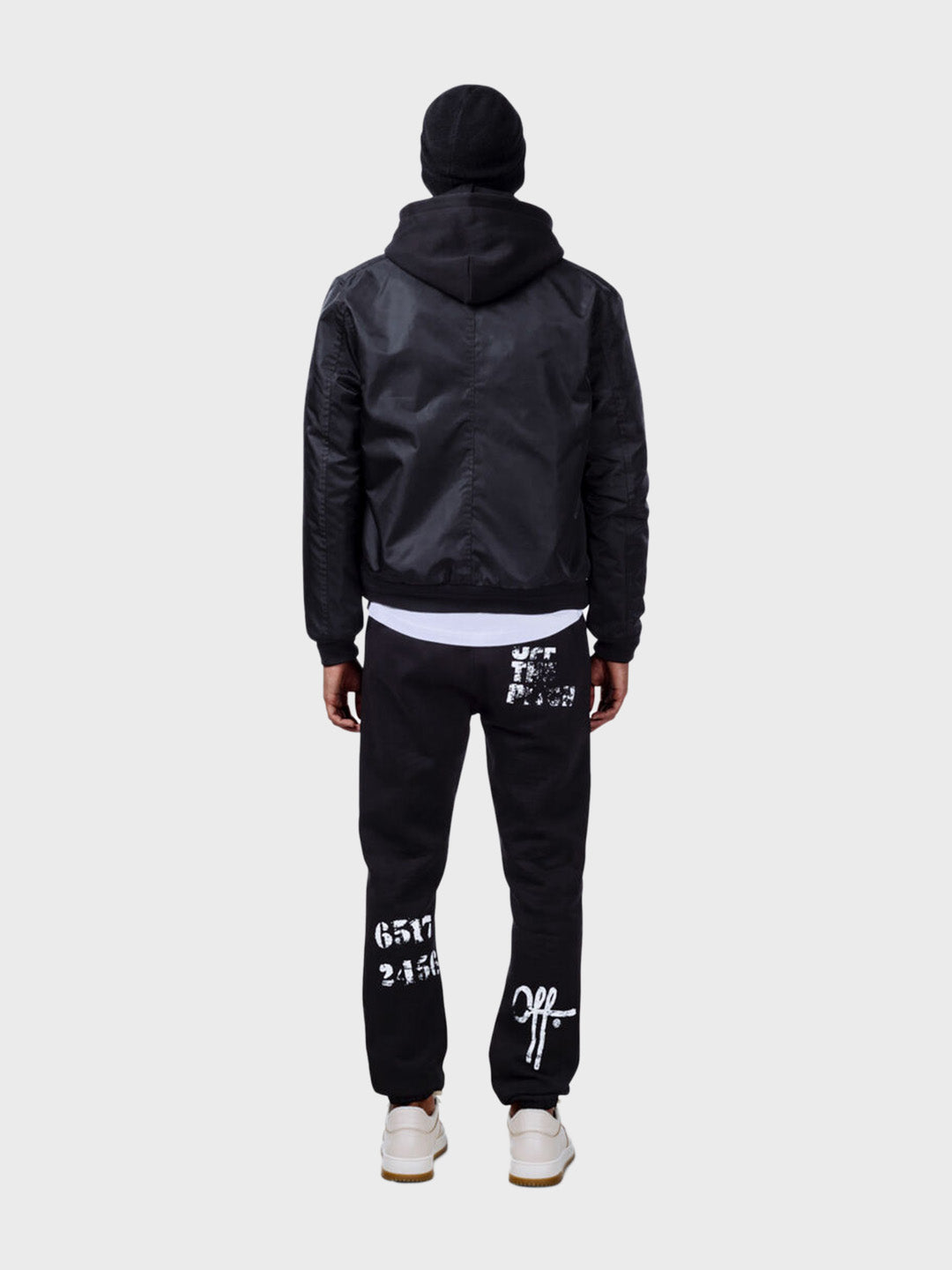 Off The Pitch Reversible Bomber Jacket | Black/Beige