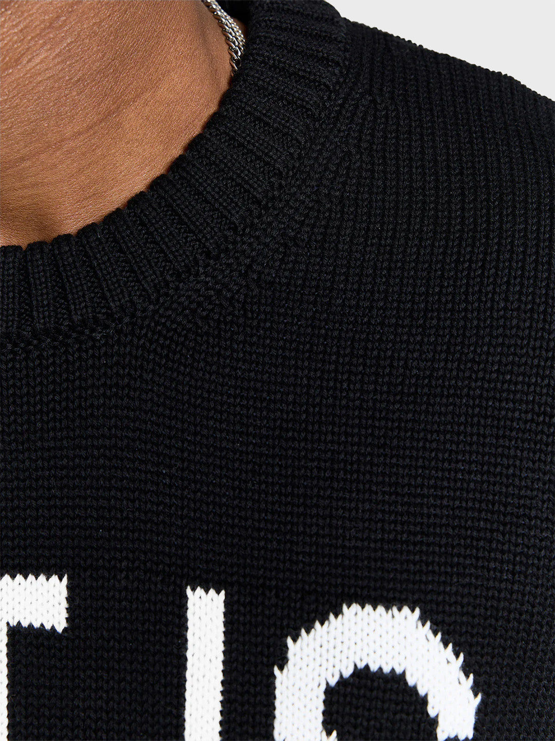 Reternity Art Is Everywhere Knitted Sweater Black – close-up