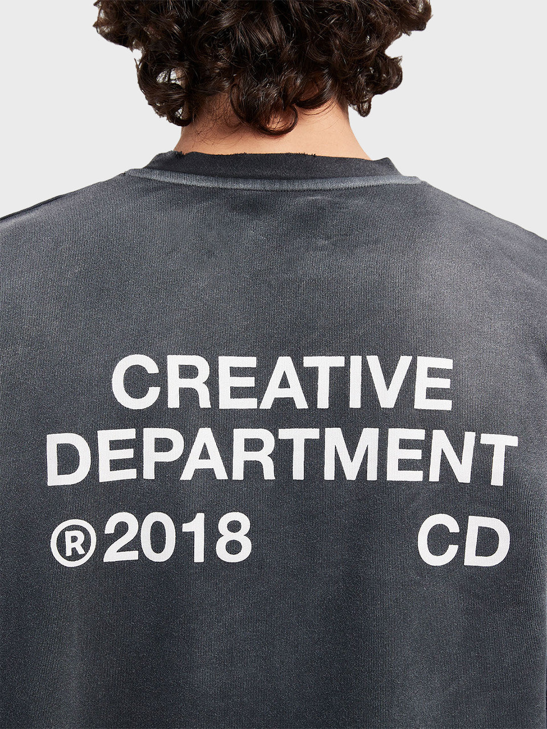 Reternity Creative Dept T-Shirt Faded Black – close-up backprint