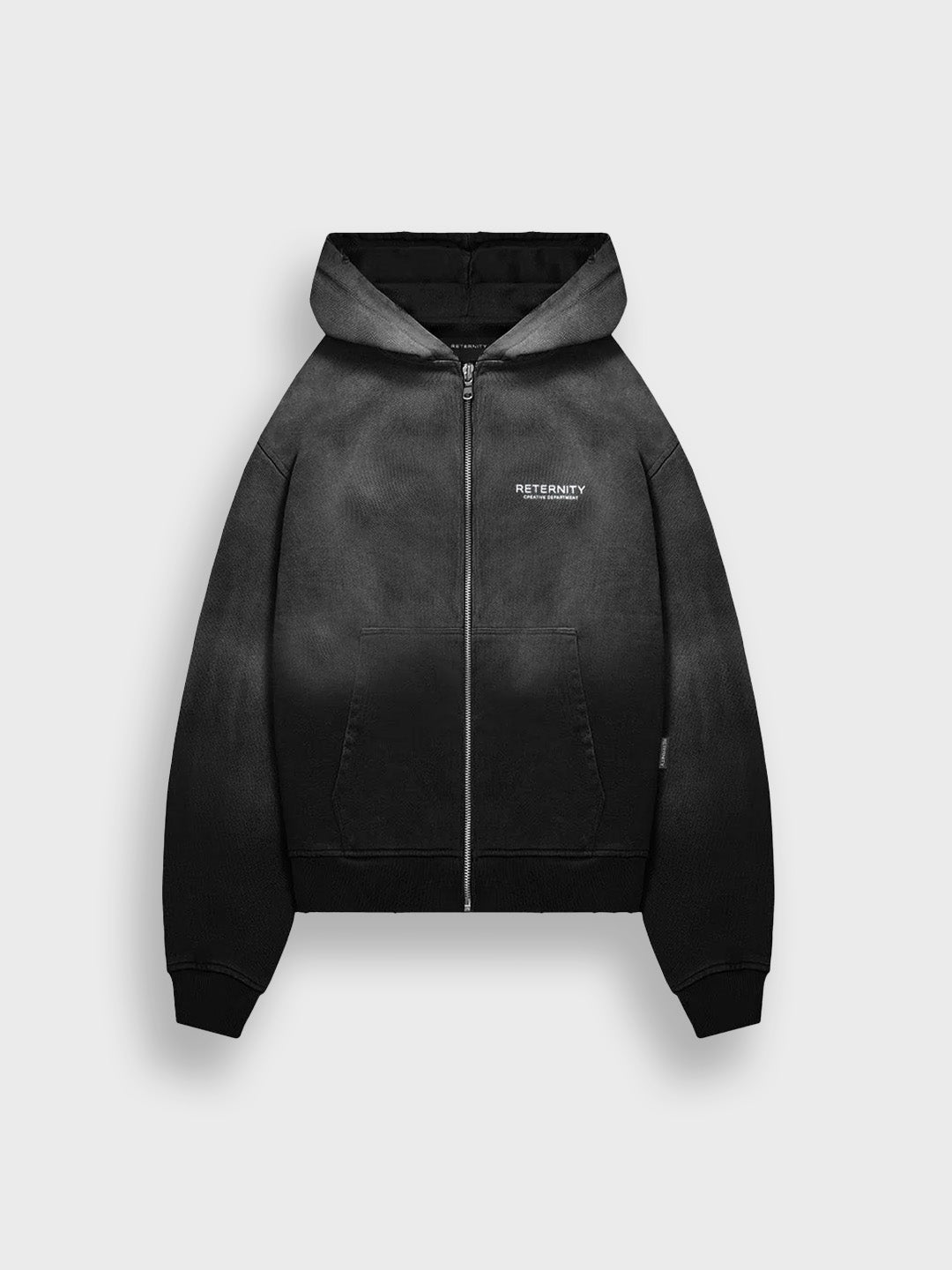 Reternity Creative Dept Zip Hoodie Faded Black – voorkant