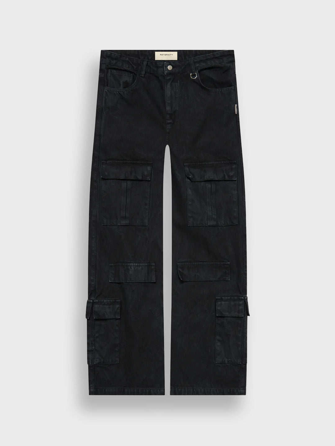 Reternity Wrinkled Cargo Pants Black – voorkant