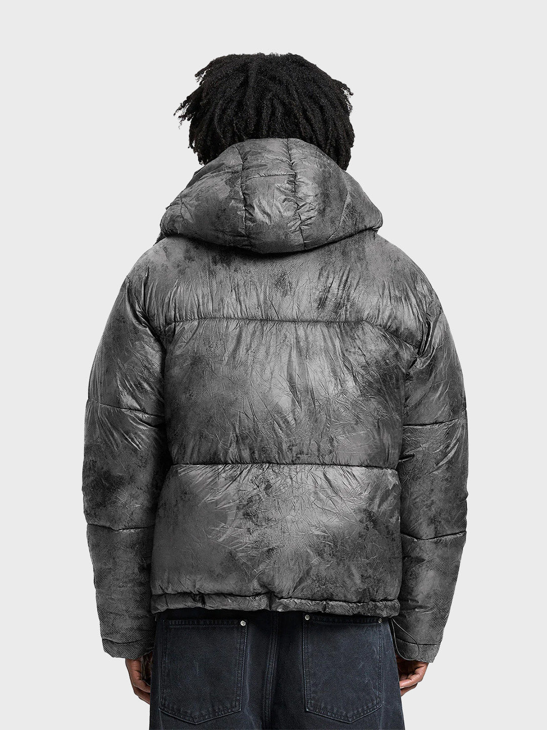 Reternity Wrinkled Puffer Jacket Déliria Black – achterkant
