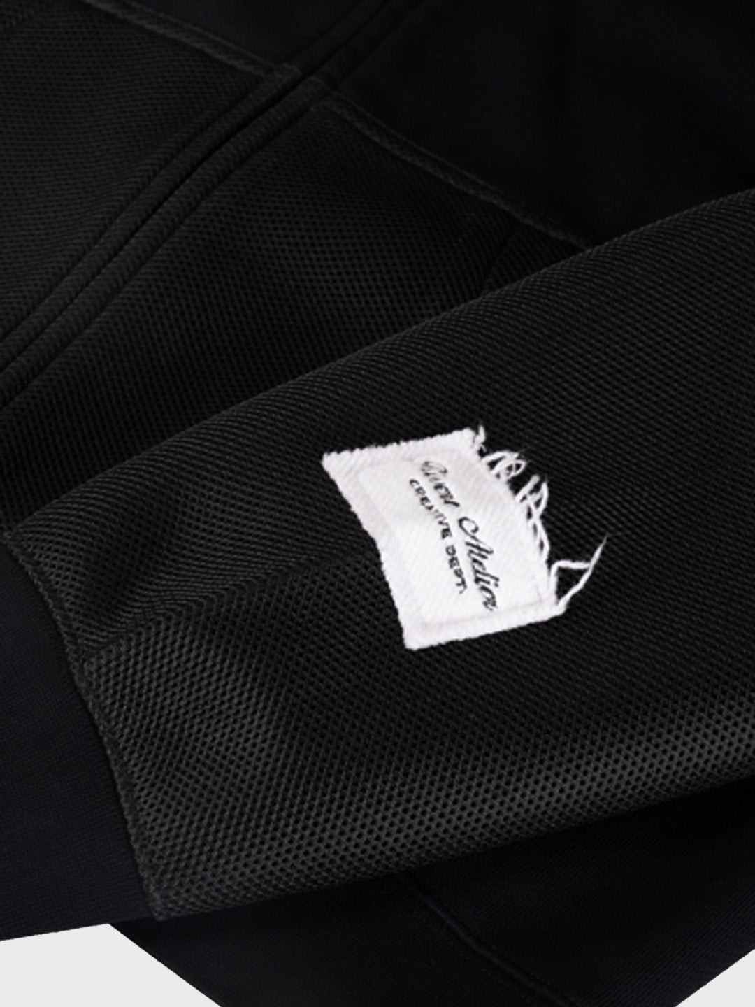 Rivero Contrast Foam Panel Zip Hoodie Black – detailshot