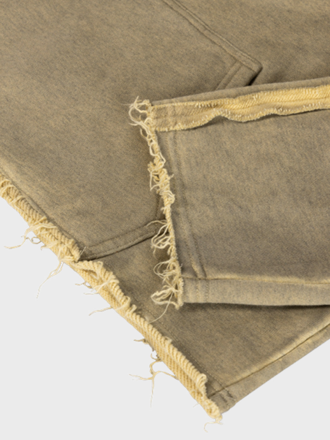 Rivero Raw Cut Hoodie Washed Yellow – detailafbeelding