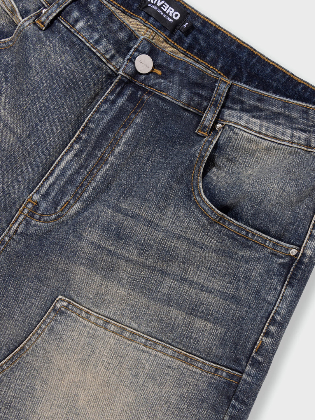 Rivero Worker Denim Shorts Midnight Blue - close-up voorkant