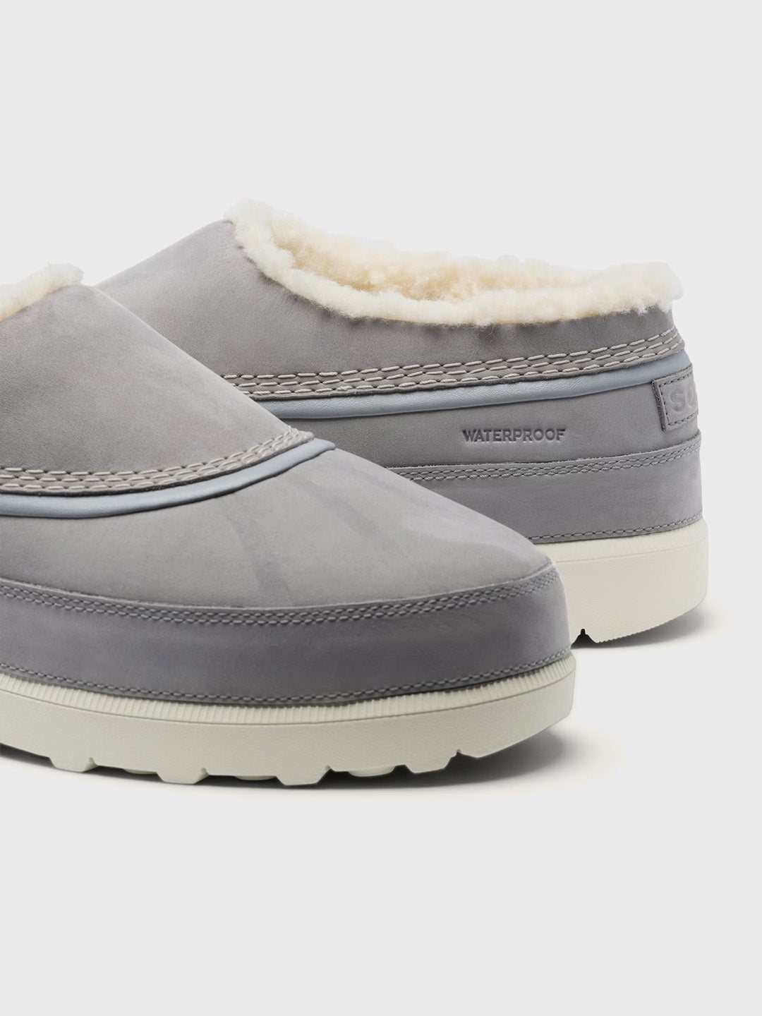 Sorel Ambler Fireside Waterproof Clog Chrome Grey – close-up