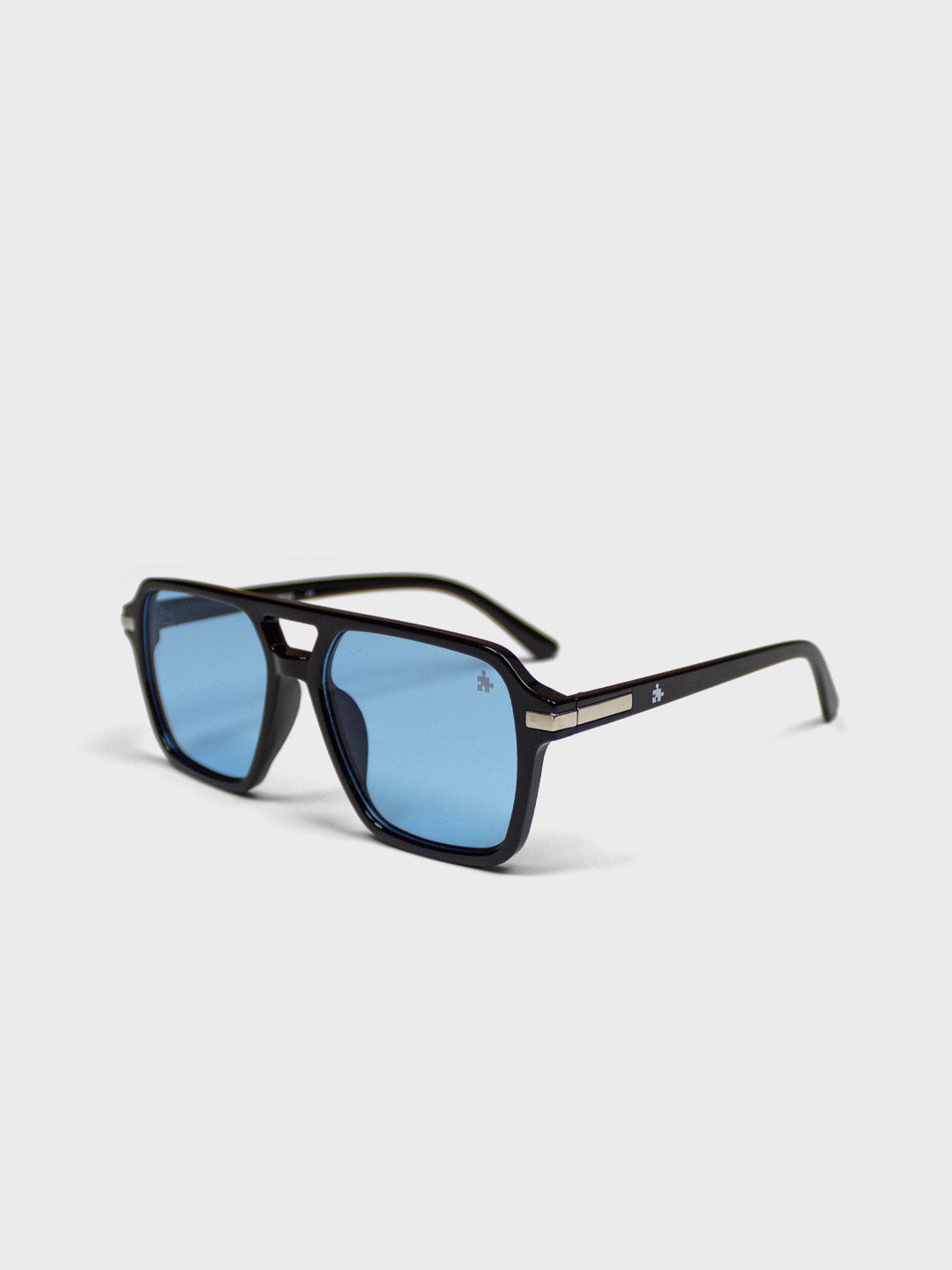 The Missing Piece Aviator Shades Black/Blue – schuin vooraanzicht