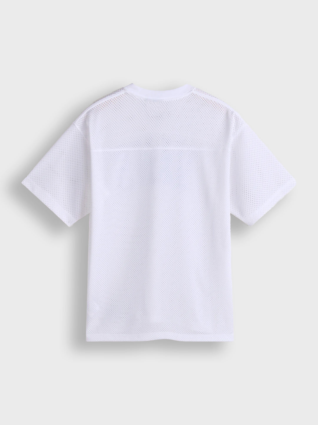 achterkant van de Vans Arched Football Jersey in wit, American football geïnspireerd design
