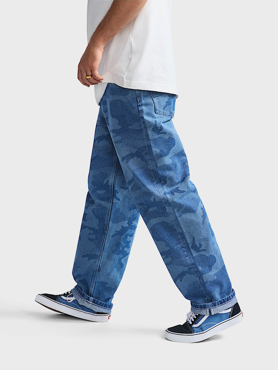 Vans Check-5 Camo Print Jeans Blue zijkant