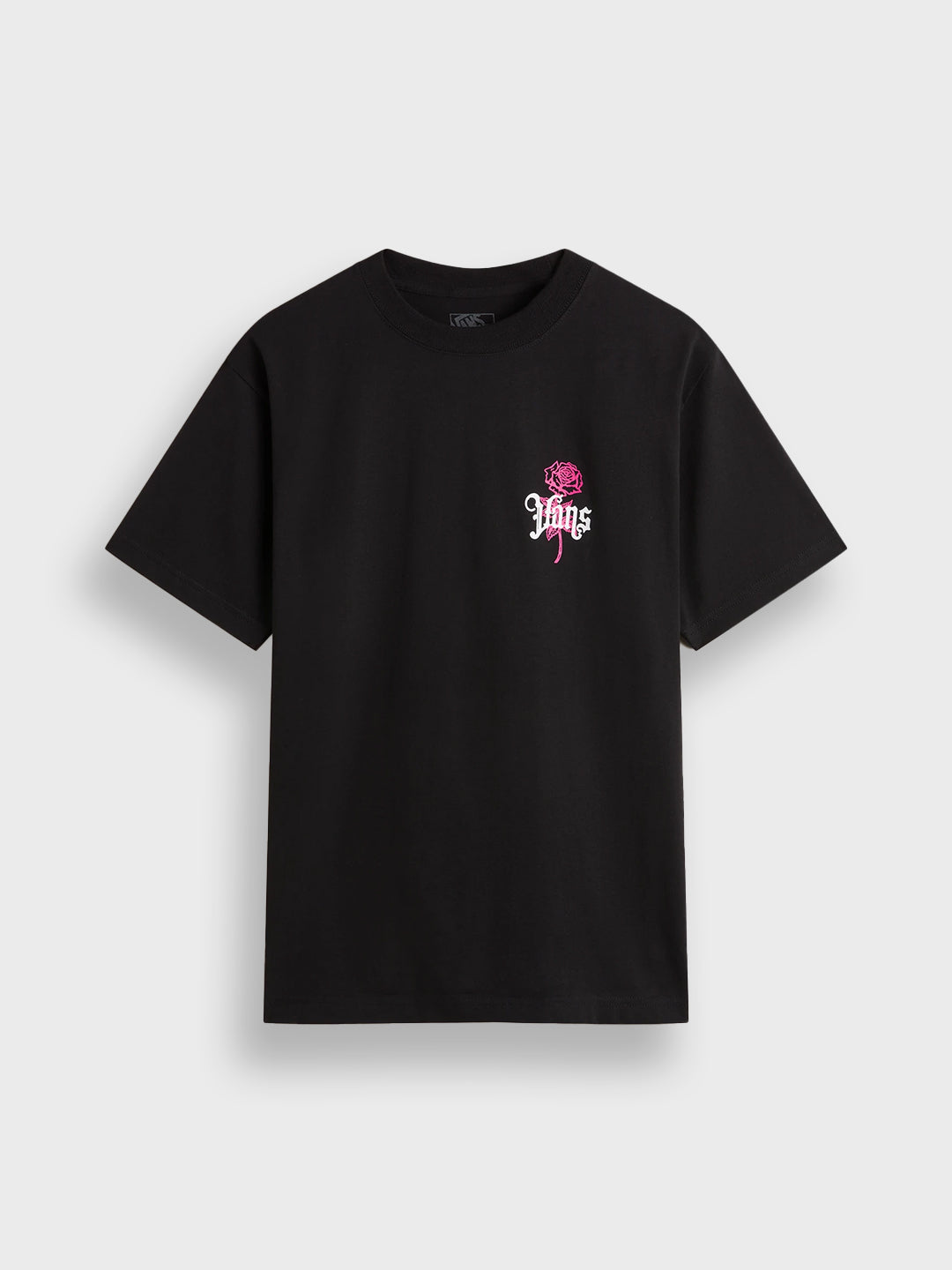 Zwarte Vans Grown From The Ground Up T-shirt met rozenprint op de borst