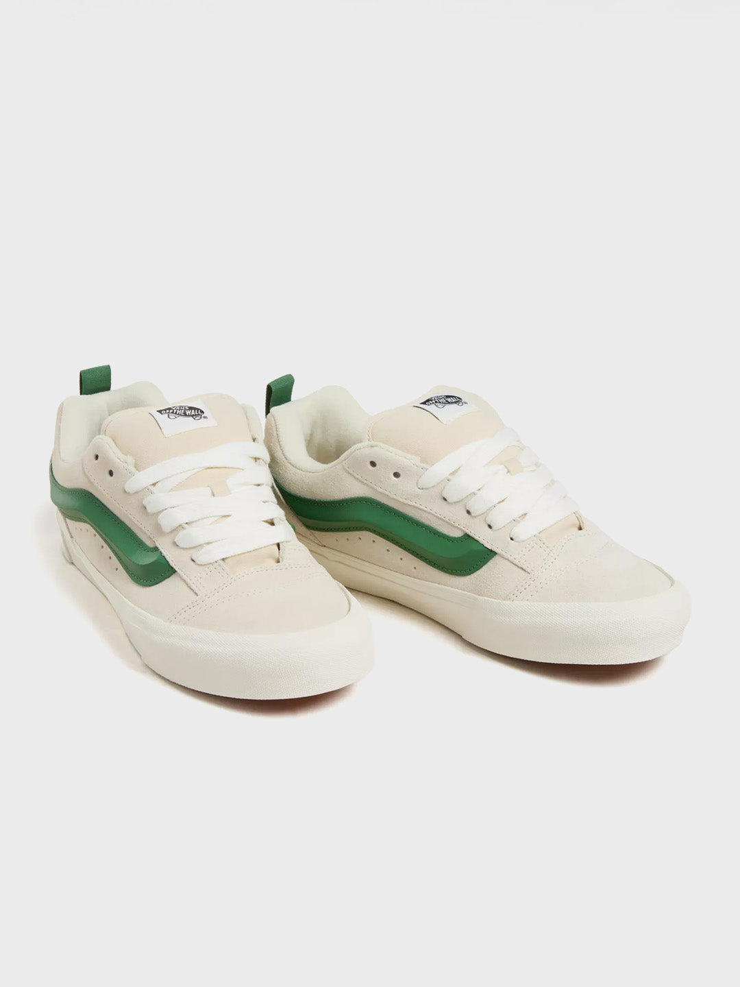 vans knu skool sneakers van suede en canvas in vintage suede white green
